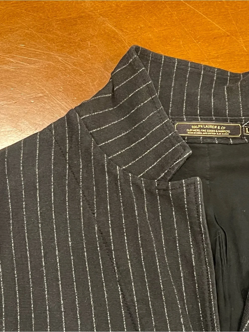 NWT Ralph Lauren Cotton Knit Striped 3-Button Unstructured Blazer Flatiron Large